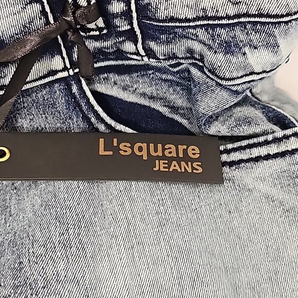 L'square Jeans Jr. Womens Acid Washed 2 Pocket Stretchy Skinny Jeans Sz 17 (NWT) - Picture 8 of 11